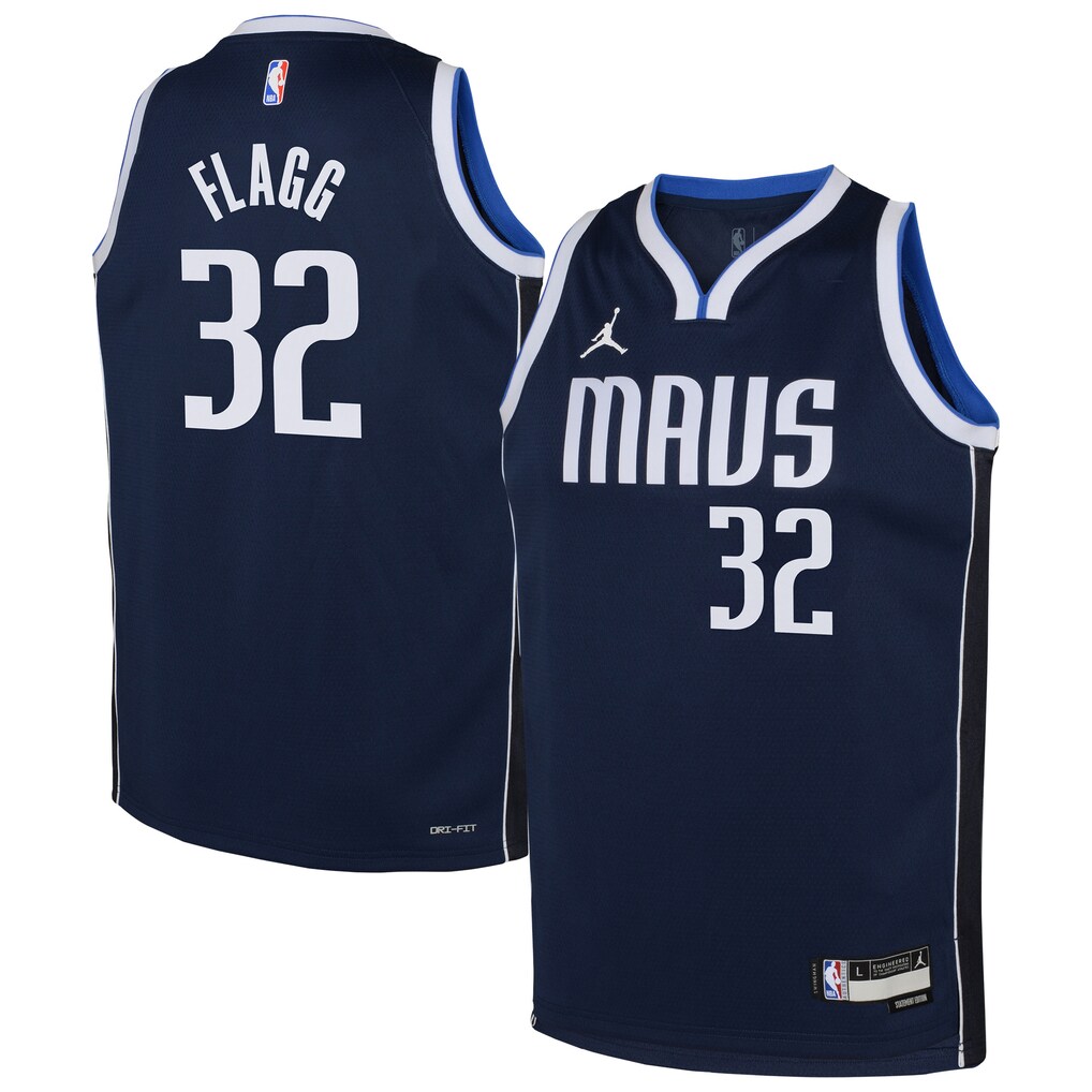 Youth Dallas Mavericks Cooper Flagg Jordan Brand Navy Swingman Jersey - Statement Edition - U-jersey
