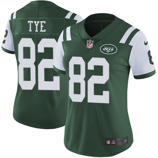 Women's Nike New York Jets #82 Will Tye Green Team Color Vapor Untouchable Limited Player NFL Jersey - Ujersey