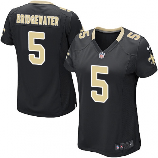 Women's Nike New Orleans Saints #5 Teddy Bridgewater Game Black Team Color NFL Jersey - Ujersey