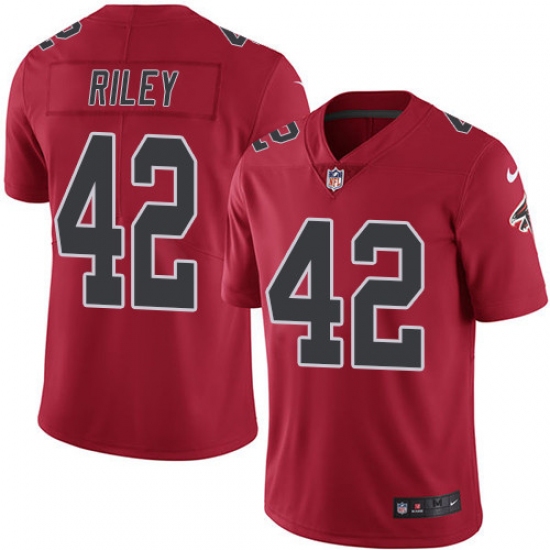 Men's Nike Atlanta Falcons #42 Duke Riley Limited Red Rush Vapor Untouchable NFL Jersey - Ujersey