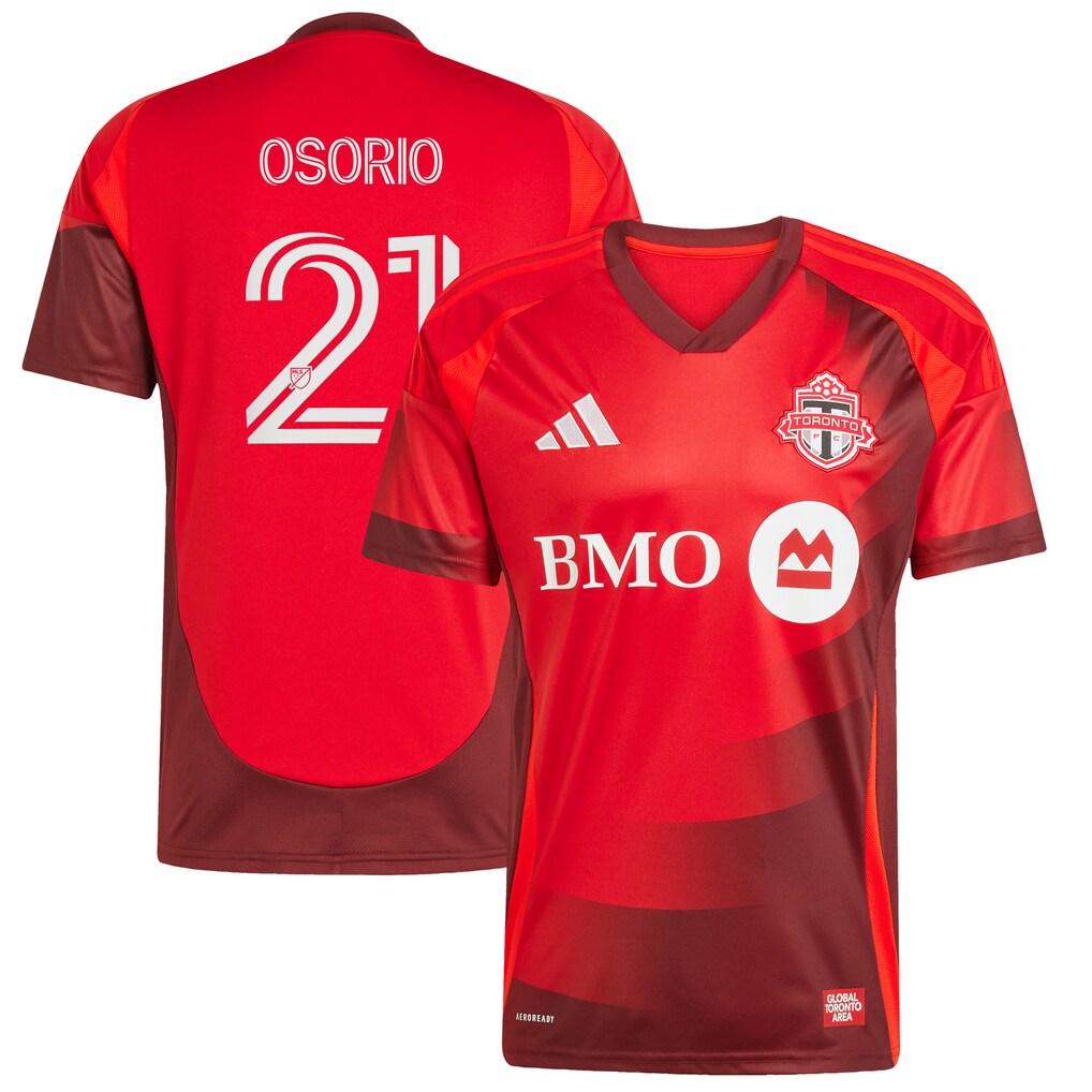 Men's Toronto FC Jonathan Osorio adidas Red 2025 Club Kit Replica Player Jersey - Ujersey
