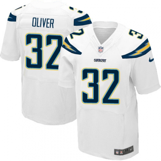 Men's Nike Los Angeles Chargers #32 Branden Oliver Elite White NFL Jersey - Ujersey
