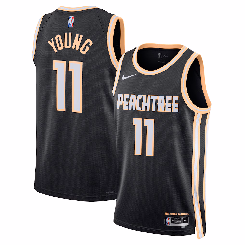 Unisex Atlanta Hawks Trae Young Nike Black 2025/26 Swingman Jersey - City Edition - U-jersey