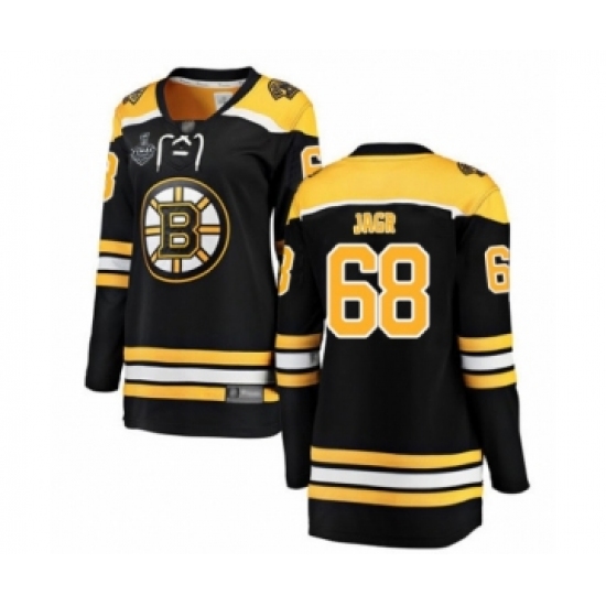 Women's Boston Bruins #68 Jaromir Jagr Authentic Black Home Fanatics Branded Breakaway 2019 Stanley Cup Final Bound Hockey Jersey - Ujersey