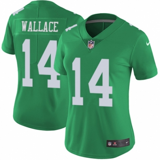 Women's Nike Philadelphia Eagles #14 Mike Wallace Limited Green Rush Vapor Untouchable NFL Jersey - Ujersey