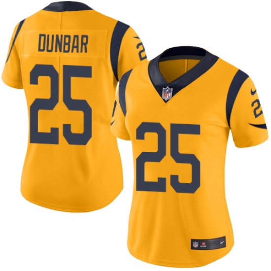 Women's Nike Los Angeles Rams #25 Lance Dunbar Limited Gold Rush Vapor Untouchable NFL Jersey - Ujersey