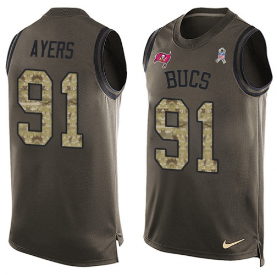 Men's Nike Tampa Bay Buccaneers #91 Robert Ayers Limited Green Salute to Service Tank Top NFL Jersey - Ujersey