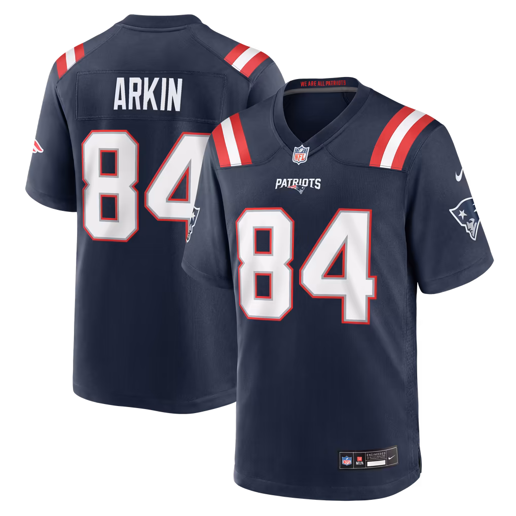 Men's New England Patriots Tanner Arkin Nike Navy Team Game Jersey - U-jersey