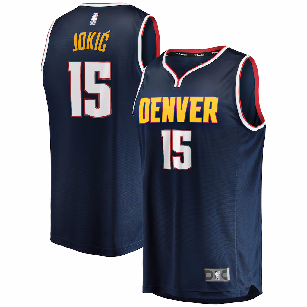Men's Denver Nuggets Nikola Jokić Fanatics Navy Big & Tall Fast Break Player Jersey - Icon Edition - Vujersey Los Angeles Rams