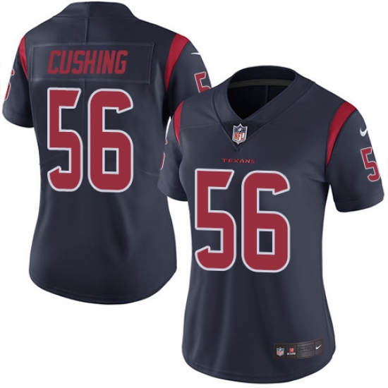 Women's Nike Houston Texans #56 Brian Cushing Limited Navy Blue Rush Vapor Untouchable NFL Jersey - Ujersey