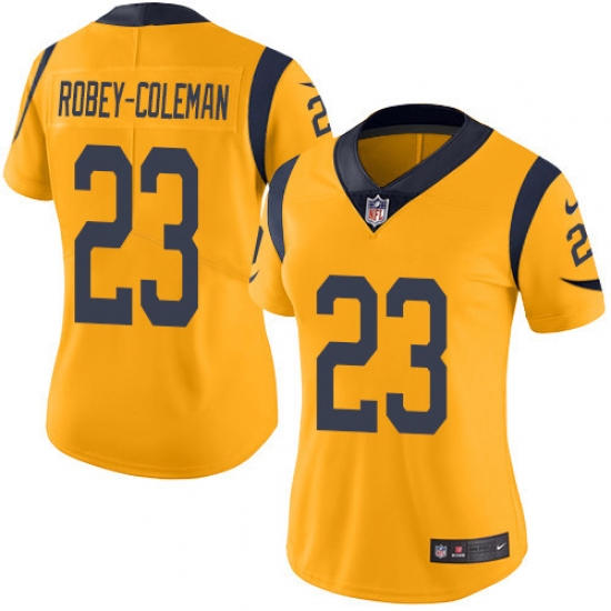 Women's Nike Los Angeles Rams #23 Nickell Robey-Coleman Limited Gold Rush Vapor Untouchable NFL Jersey - Ujersey