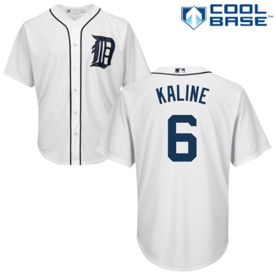 Men's Majestic Detroit Tigers #6 Al Kaline Replica White Home Cool Base MLB Jersey - Ujersey