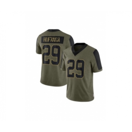 Men's San Francisco 49ers #29 Talanoa Hufanga 2021 Olive Salute To Service Limited Stitched Jersey - Ujersey