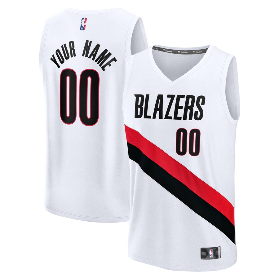 Men's Portland Trail Blazers Fanatics White Fast Break Replica Custom Jersey - Association Edition - Ujersey