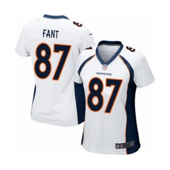 Women's Denver Broncos #87 Noah Fant Game White Football Jersey - Ujersey