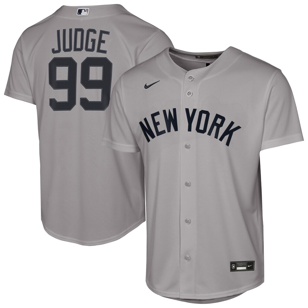 Youth New York Yankees Aaron Judge Nike Gray Road Replica Jersey - ujerseystore