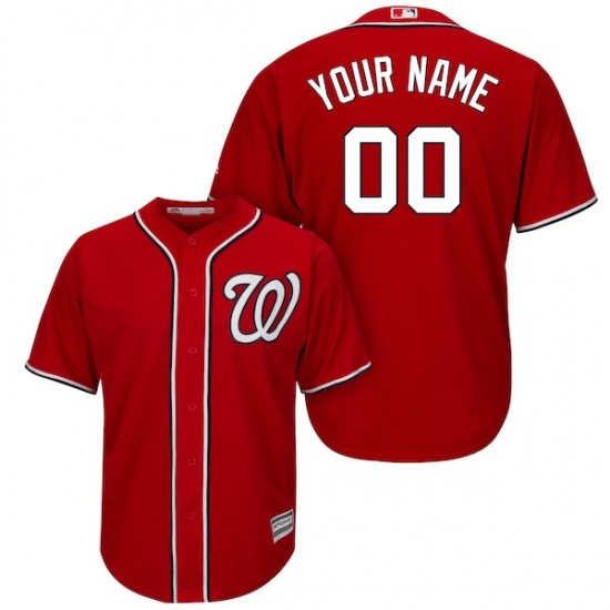 Men's Washington Nationals Majestic Red Cool Base Custom Jersey - Ujersey