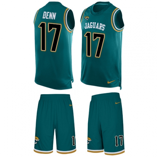 Men's Nike Jacksonville Jaguars #17 Arrelious Benn Limited Teal Green Tank Top Suit NFL Jersey - Ujersey