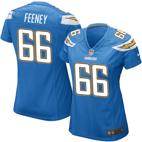 Women's Nike Los Angeles Chargers #66 Dan Feeney Game Electric Blue Alternate NFL Jersey - Ujersey