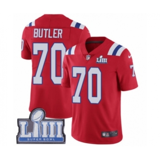 Youth Nike New England Patriots #70 Adam Butler Red Alternate Vapor Untouchable Limited Player Super Bowl LIII Bound NFL Jersey - Ujersey