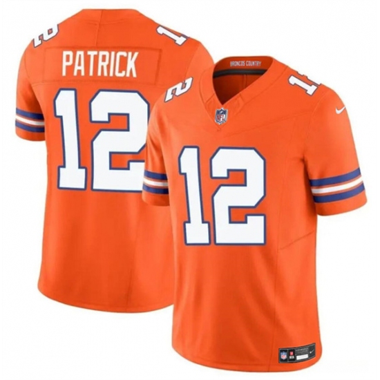 Men's Denver Broncos #12 Tim Patrick Orange F.U.S.E. Mile High Collection 1977 Throwback Vapor Limited Football Stitched Jersey - Ujersey