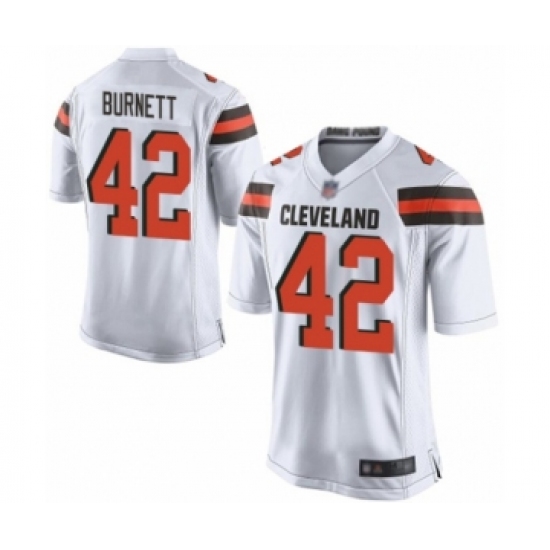 Men's Cleveland Browns #42 Morgan Burnett Game White Football Jersey - Ujersey