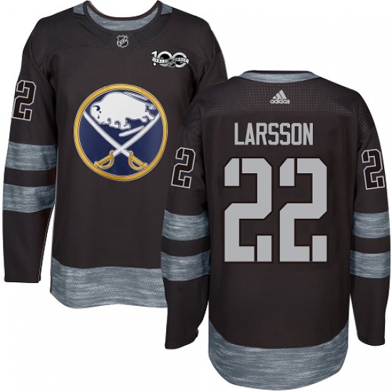 Men's Adidas Buffalo Sabres #22 Johan Larsson Authentic Black 1917-2017 100th Anniversary NHL Jersey - Ujersey