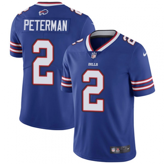 Men's Nike Buffalo Bills #2 Nathan Peterman Royal Blue Team Color Vapor Untouchable Limited Player NFL Jersey - Ujersey