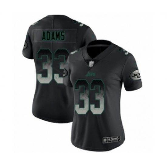 Women's New York Jets #33 Jamal Adams Limited Black Smoke Fashion Football Jersey - Ujersey