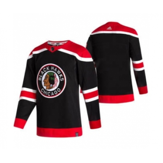 Men's Chicago Blackhawks Blank Black 2020-21 Reverse Retro Alternate Hockey Jersey - Ujersey