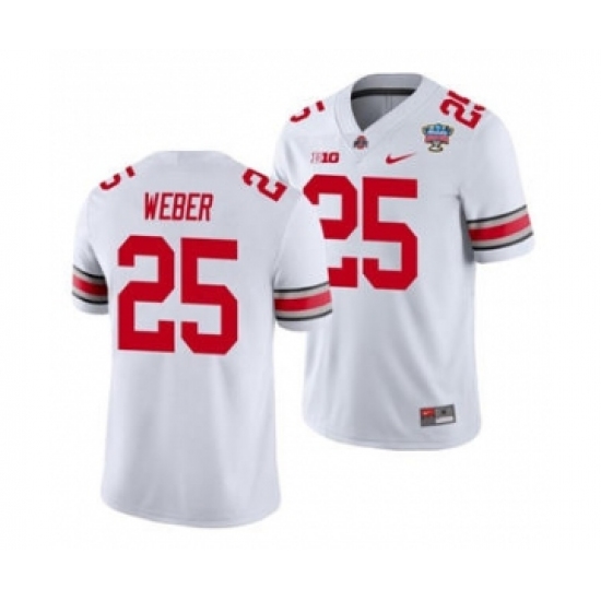 Men's Ohio State Buckeyes Mike Weber 2021 Sugar Bowl White Football Jersey - Ujersey