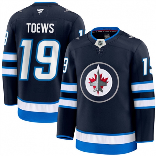 Men's Winnipeg Jets #19 Jonathan Toews Navy 2024-25 Home Stitched Hockey Jersey - Ujersey