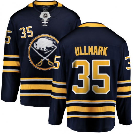 Men's Buffalo Sabres #35 Linus Ullmark Fanatics Branded Navy Blue Home Breakaway NHL Jersey - Ujersey
