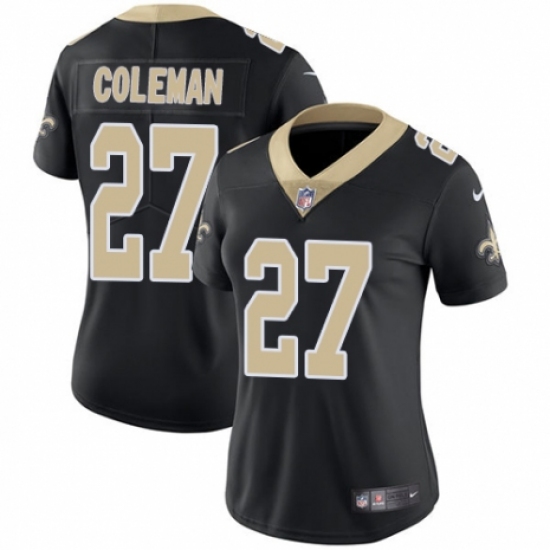 Women's Nike New Orleans Saints #27 Kurt Coleman Black Team Color Vapor Untouchable Limited Player NFL Jersey - Ujersey