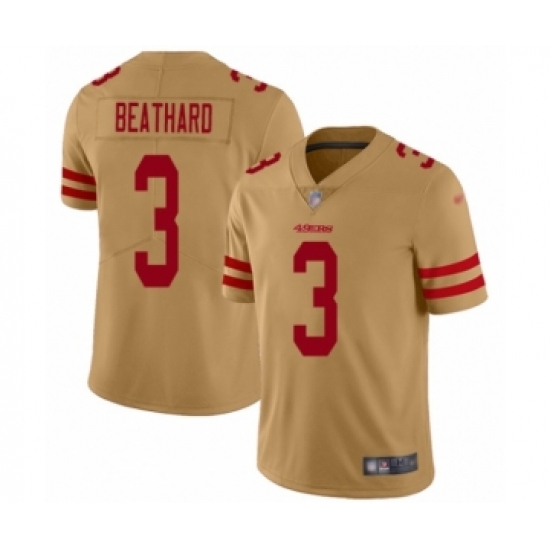 Men's San Francisco 49ers #3 C. J. Beathard Limited Gold Inverted Legend Football Jersey - Ujersey