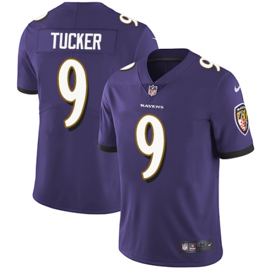 Youth Nike Baltimore Ravens #9 Justin Tucker Purple Team Color Vapor Untouchable Limited Player NFL Jersey - Ujersey