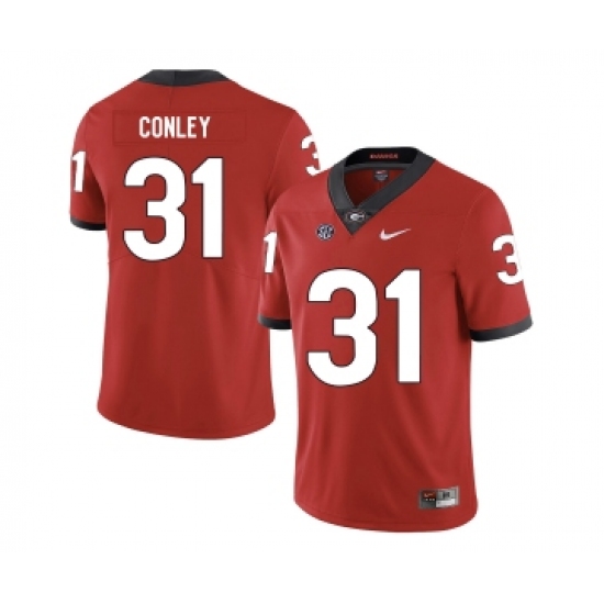 Georgia Bulldogs 31 Chris Conley Red Nike College Football Jersey - Ujersey