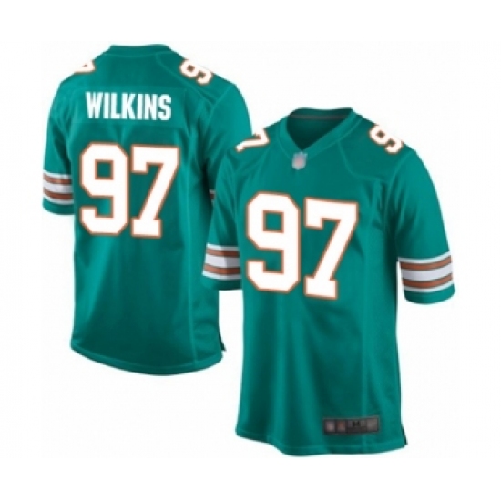 Men's Miami Dolphins #97 Christian Wilkins Game Aqua Green Alternate Football Jersey - Ujersey