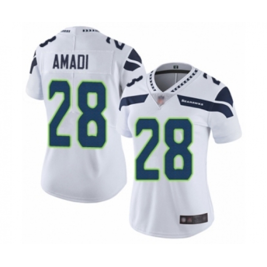 Women's Seattle Seahawks #28 Ugo Amadi White Vapor Untouchable Limited Player Football Jersey - Ujersey
