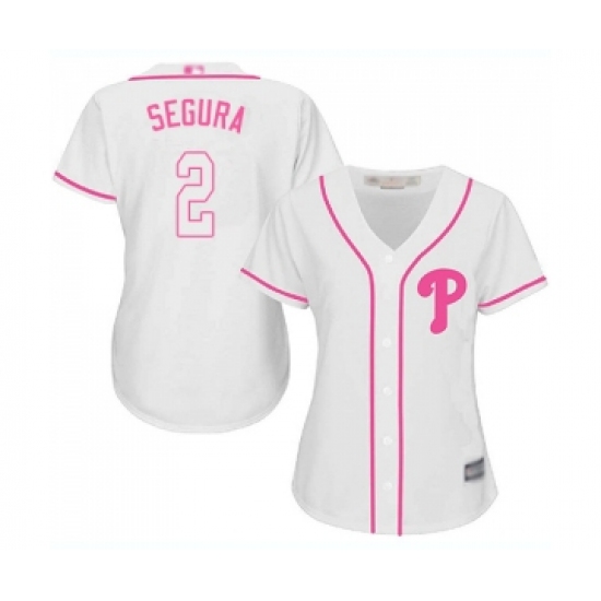 Women's Philadelphia Phillies #2 Jean Segura Replica White Fashion Cool Base Baseball Jersey - Ujersey