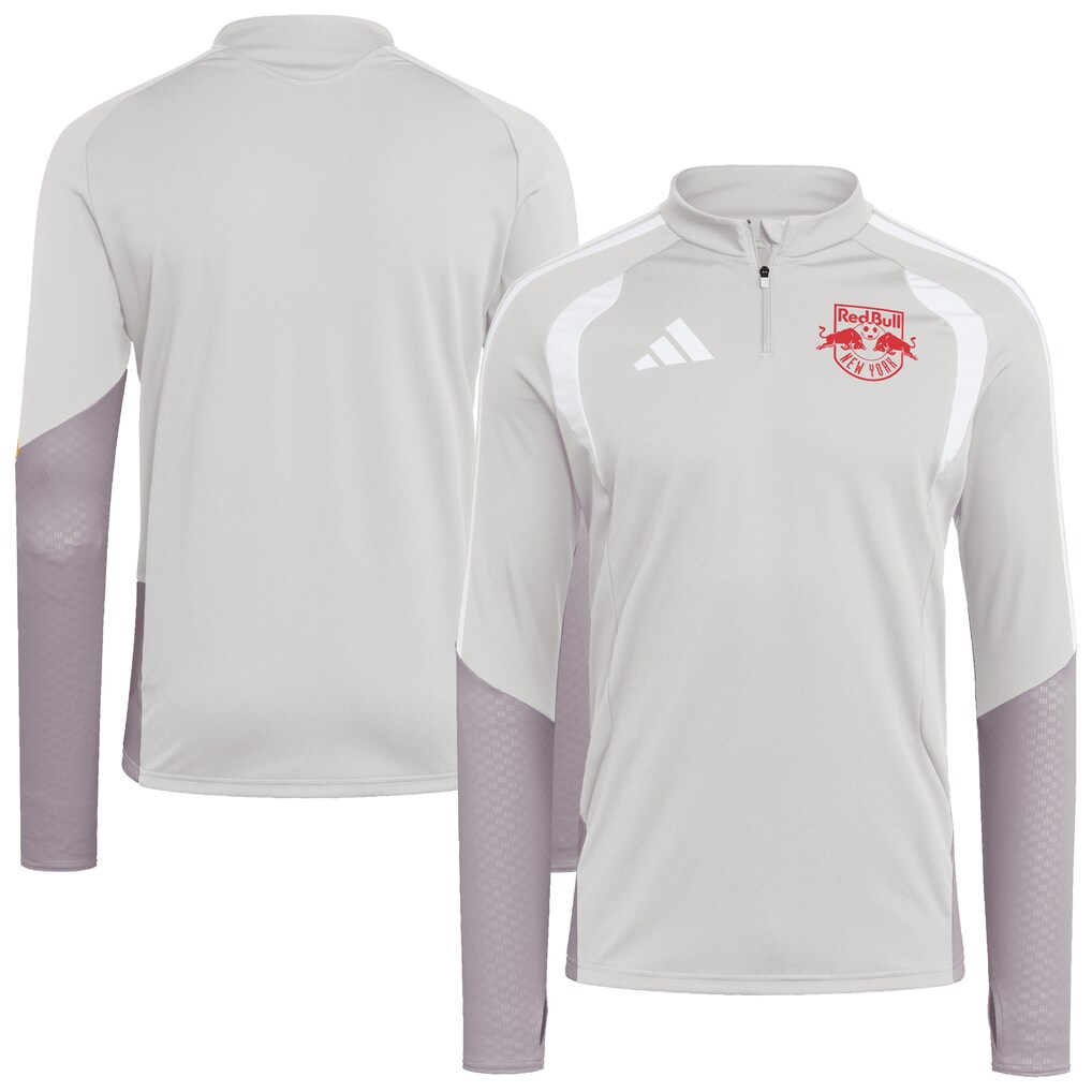 Men's New York Red Bulls adidas Silver 2026 Tiro Competition Quarter-Zip Training Top - Ujersey