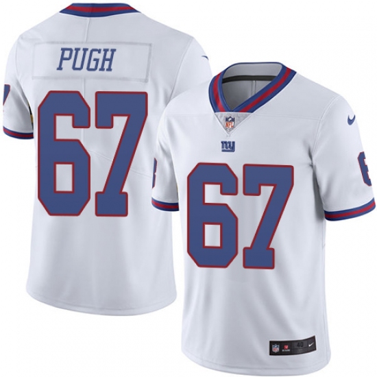 Men's Nike New York Giants #67 Justin Pugh Elite White Rush Vapor Untouchable NFL Jersey - Ujersey