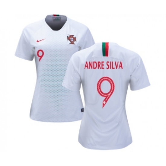 Women's Portugal #9 Andre Silva Away Soccer Country Jersey