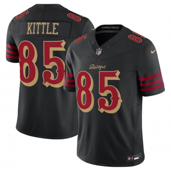 Men's San Francisco 49ers #85 George kittle Black 2025 F.U.S.E. “Rivalries” Vapor Limited Football Stitched Jersey - Ujersey
