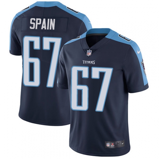 Youth Nike Tennessee Titans #67 Quinton Spain Navy Blue Alternate Vapor Untouchable Limited Player NFL Jersey - Ujersey