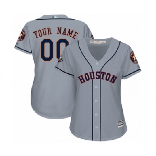 Women's Houston Astros Customized Authentic Grey Road Cool Base 2019 World Series Bound Baseball Jersey - Ujersey