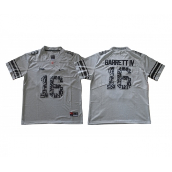 Ohio State Buckeyes 16 J.T. Barrett IV Gray College Football Jersey - Ujersey