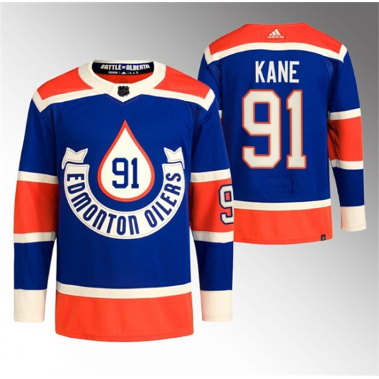 Men's Edmonton Oilers #91 Evander Kane 2023 Royal Heritage Classic Primegreen Stitched Jersey - Ujersey