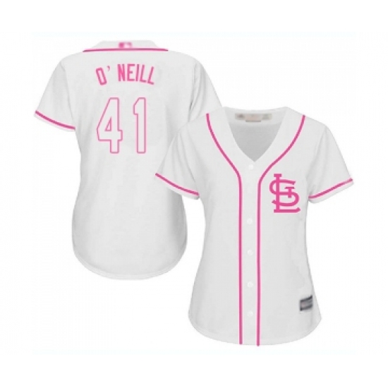 Women's St. Louis Cardinals #41 Tyler O Neill Replica White Fashion Cool Base Baseball Jersey - Ujersey