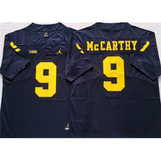 Men's Michigan Wolverines #9 McCARTHY Navy Stitched Jersey - Ujersey